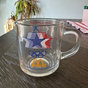 1984 Olympics McDonald’s Collectible Glass Coffee Mug. Used